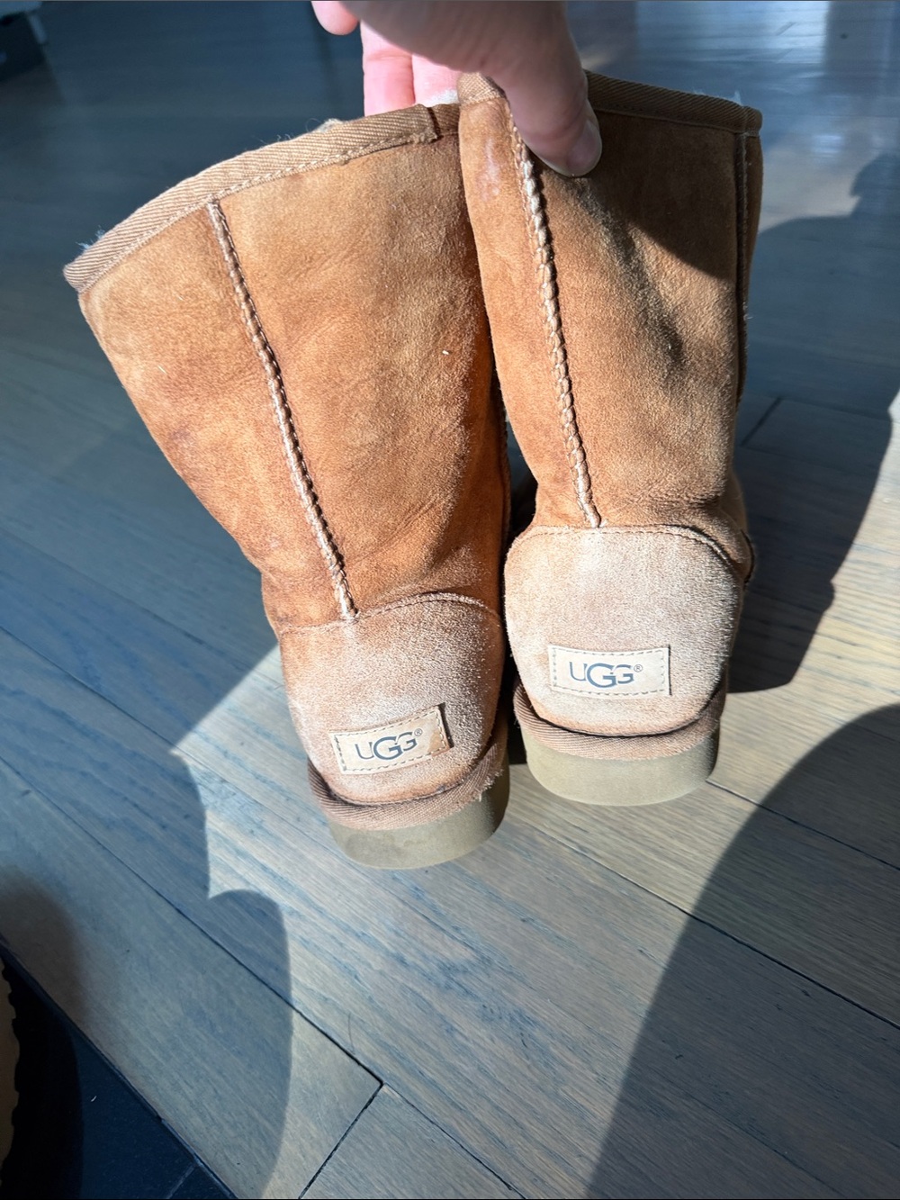 UGG Women's Short Suede Boots in Chestnut Brown